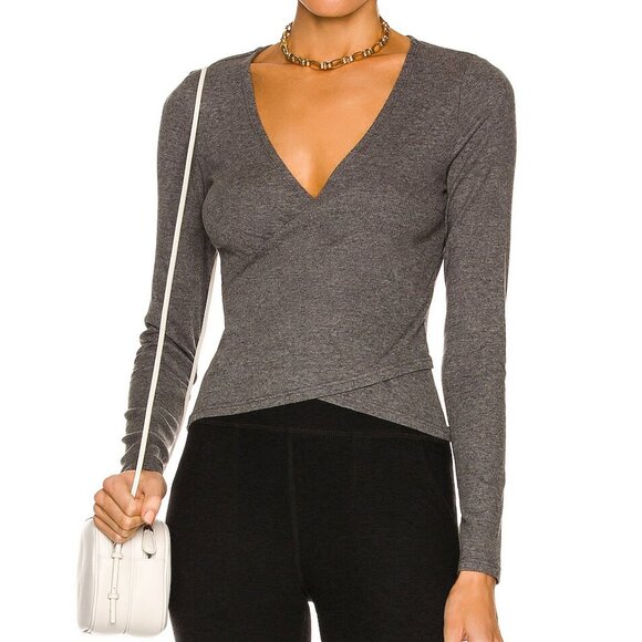 Beyond Yoga Wrap Party Ribbed Top Long Sleeve - Picture 1 of 8